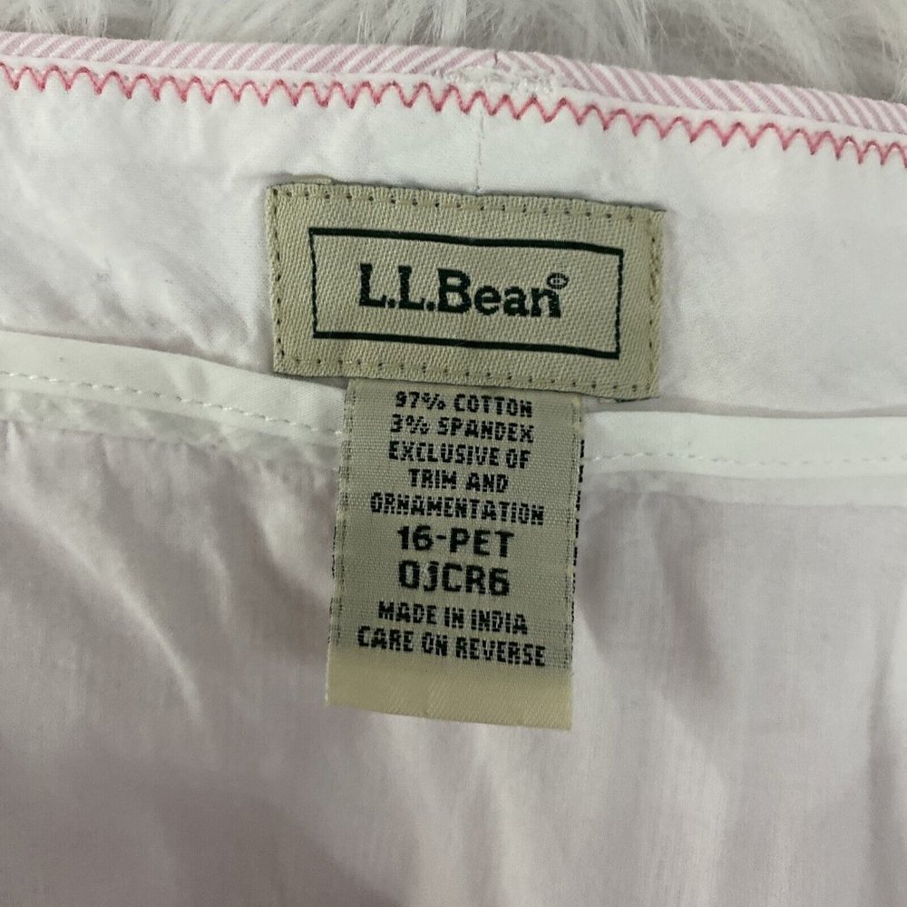 LL bean womens pink striped skirt size 16 petite lined cotton blend stretch - Picture 4 of 10